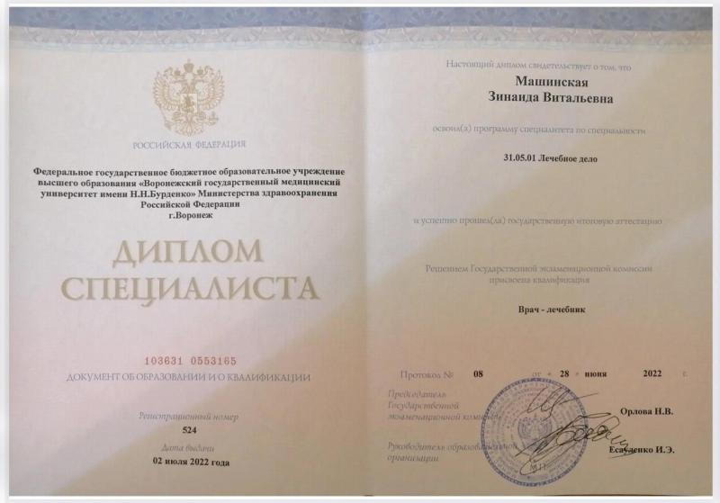 Машинская Зинаида Витальевна